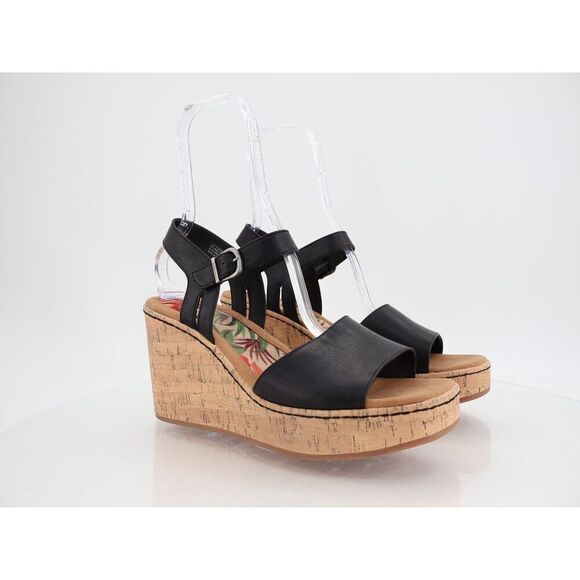 Born BOC Corrie Platform Wedge Sandals Womens Size 11 M Black Vegan Buckle Shoes main image 9